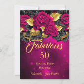 Invitation Fabrique N'Importe Quel Âge Anniversaire Rose fonc (Devant)