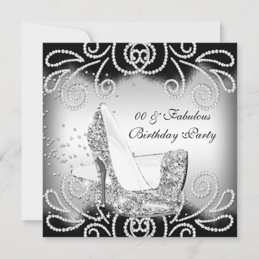 Invitation Fabrique Parties scintillant argent talons hauts f (Devant)