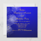 Invitation Fabrique Parties scintillant Bleu Or Haut talon An (Dos)