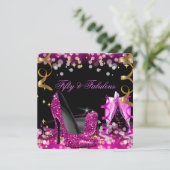 Invitation Fabrique Parties scintillant rose chaud talon haut (Debout devant)