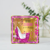 Invitation Fabrique Parties scintillant rose hauts talons Or  (Debout devant)