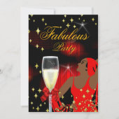Invitation Fabrique Parties scintillant Rouge Diva fête d'ann (Devant)