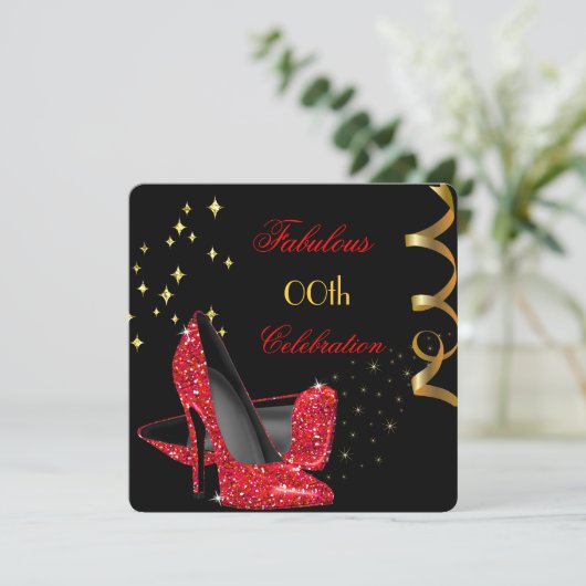 Invitation Fabrique Parties scintillant Rouge talons hauts No (Debout devant)