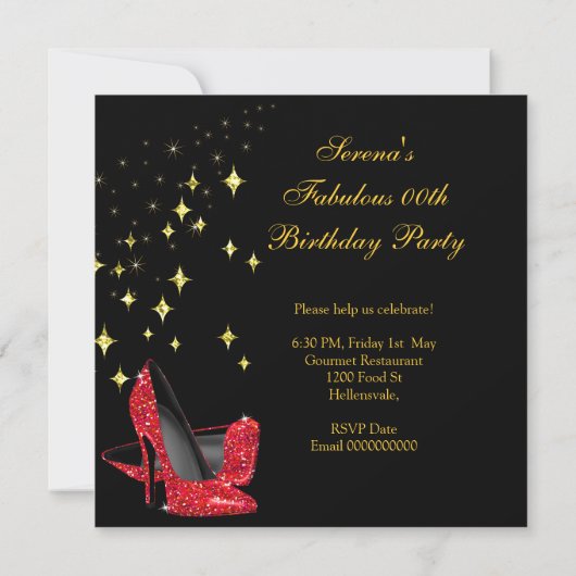 Invitation Fabrique Parties scintillant Rouge talons hauts No (Dos)
