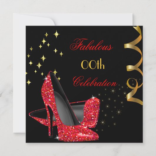 Invitation Fabrique Parties scintillant Rouge talons hauts No (Devant)