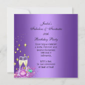 Invitation Fabrique Parties scintillant violet Haut talons Ch (Dos)