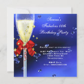 Invitation Fabrique Party Rouge or bleu fête d'anniversaire (Dos)