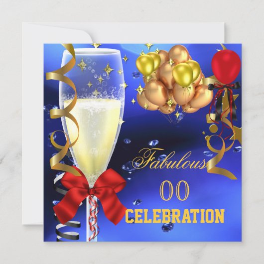 Invitation Fabrique Party Rouge or bleu fête d'anniversaire (Devant)