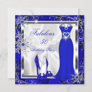 Invitation Fabrique Party Royal Blue Silver Robe talons H9