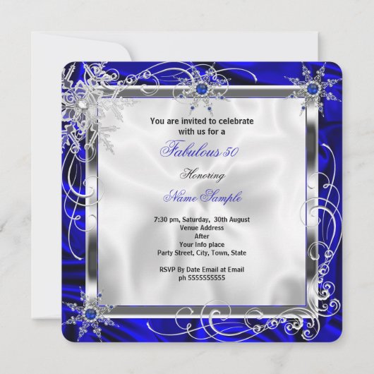 Invitation Fabrique Party Royal Blue Silver Robe talons H9 (Dos)