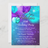 Invitation Fabrique Party Turquoise Bleu pourpre Ballons d'ar (Devant)