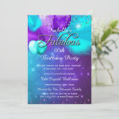 Invitation Fabrique Party Turquoise Bleu pourpre Ballons d'ar (Debout devant)