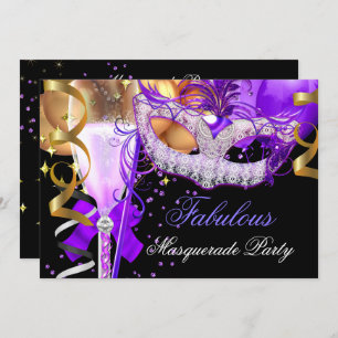 Invitation Fabrique Purple Gold Black Masquerade Party 3