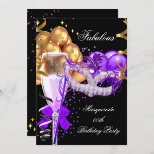Invitation Fabrique Purple Gold Black Masquerade Party 4