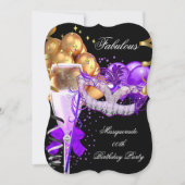 Invitation Fabrique Purple Gold Black Masquerade Party 4 (Devant)