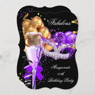 Invitation Fabrique Purple Gold Black Masquerade Party 4