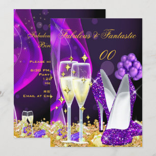 Invitation Fabrique Purple High Heels Champagne Party 3