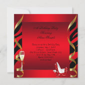 Invitation Fabrique Red Champagne Party Black Zebra (Dos)