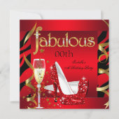 Invitation Fabrique Red Champagne Party Black Zebra (Devant)