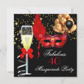Invitation Fabrique Red Gold Black Masquerade Party (Devant)