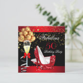 Invitation Fabrique Red Heels Gold Black Anniversaire Party 2 (Debout devant)