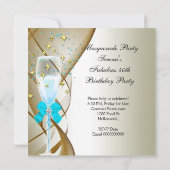 Invitation Fabrique Turquoise Gold Cream Black Masquerade Par (Dos)