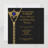 Invitation Fabrique Zipper Gold Royal Blue Diamond Gem 2 (Dos)