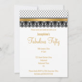 INVITATION FABULE PERSONNALISÉ ÉLÉGANT À 50 DENRÉES D'OR (Devant)