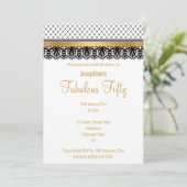 INVITATION FABULE PERSONNALISÉ ÉLÉGANT À 50 DENRÉES D'OR (Debout devant)