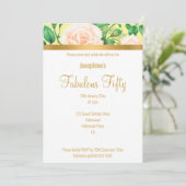 INVITATION FABULE PERSONNALISÉ ÉLÉGANT À 50 LEMON JAUNE FLORA (Debout devant)