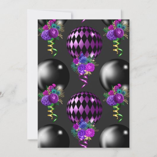 INVITATION FABULE PERSONNALISÉ ÉLÉGANT À 50 POURPLES DE BALLO (Dos)