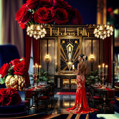 Invitation Fabuleuse 50ème Art déco femme Africaine Américain