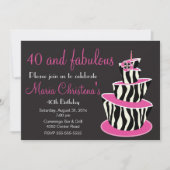 Invitation fabuleuse de fête d'anniversaire de (Devant)