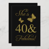 Invitation Fabuleuse fête du 40e anniversaire (Devant / Derrière)