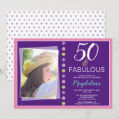 Invitation Fabuleuse fête du 50e anniversaire (Devant / Derrière)