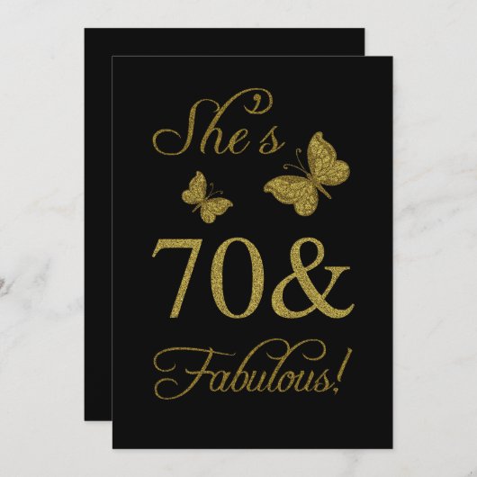 Invitation Fabuleuse fête du 70e anniversaire (Devant / Derrière)