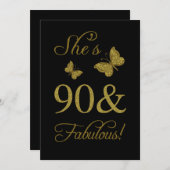 Invitation Fabuleuse fête du 90e anniversaire (Devant / Derrière)