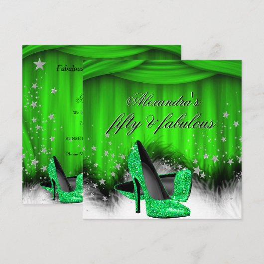 Invitation Fabuleuses chaussures à talons hauts vert citron 5 (Devant / Derrière)