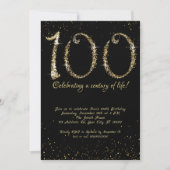 Invitation Fabuleux 100e anniversaire, Parties scintillant d' (Devant)