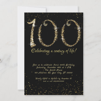 Invitation Fabuleux 100e anniversaire, Parties scintillant d'
