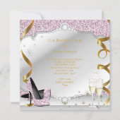 Invitation Fabuleux 21 Parties scintillant rose glamour fête  (Dos)