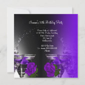 Invitation Fabuleux 30 30e anniversaire violet Roses Martini (Dos)