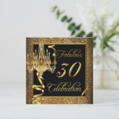 Invitation Fabuleux 30 Celebration Gold Black Chandelier (Debout devant)