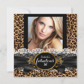 Invitation Fabuleux 30 Gold Black Leopard fête d'anniversaire (Devant)
