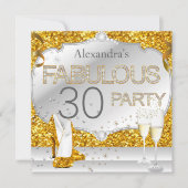 Invitation Fabuleux 30 Gold Parties scintillant Glamor fête d (Devant)