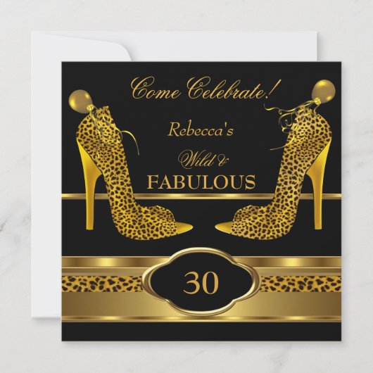 Invitation Fabuleux 30 Leopard Gold Cheetah High Heels 2 (Devant)