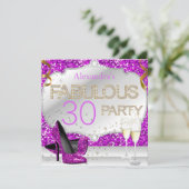 Invitation Fabuleux 30 Parties scintillant rose glamour fête (Debout devant)