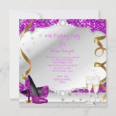 Invitation Fabuleux 30 Parties scintillant rose glamour fête (Dos)