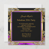 Invitation Fabuleux 30 Purple Gold Black fête d'anniversaire (Dos)