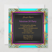 Invitation Fabuleux 30 rose Parties scintillant Turquoise Gol (Dos)